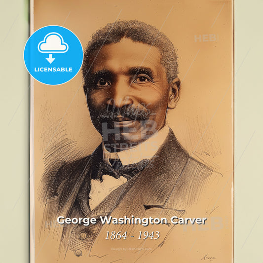 George Washington Carver, 1864 - 1943, American agricultural scientist and inventor - A Portrait Of A Man Print Template