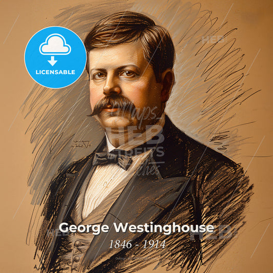 George Westinghouse, 1846 - 1914, American entrepreneur and engineer - A Man With A Mustache Print Template