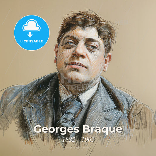 Georges Braque, 1882 - 1963, French painter - A Man In A Suit Print Template