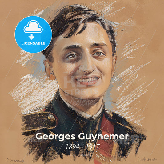 Georges Guynemer, 1894 - 1917, French fighter ace and aviator - A Man In Uniform Smiling Print Template