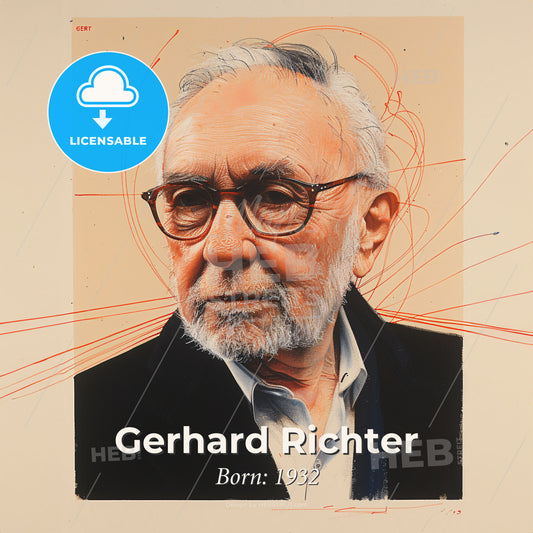 Gerhard Richter, Born: 1932, German painter - A Man With Glasses And A Beard Print Template