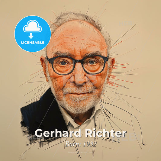 Gerhard Richter, Born: 1932, German painter - A Man With Glasses And Beard Print Template