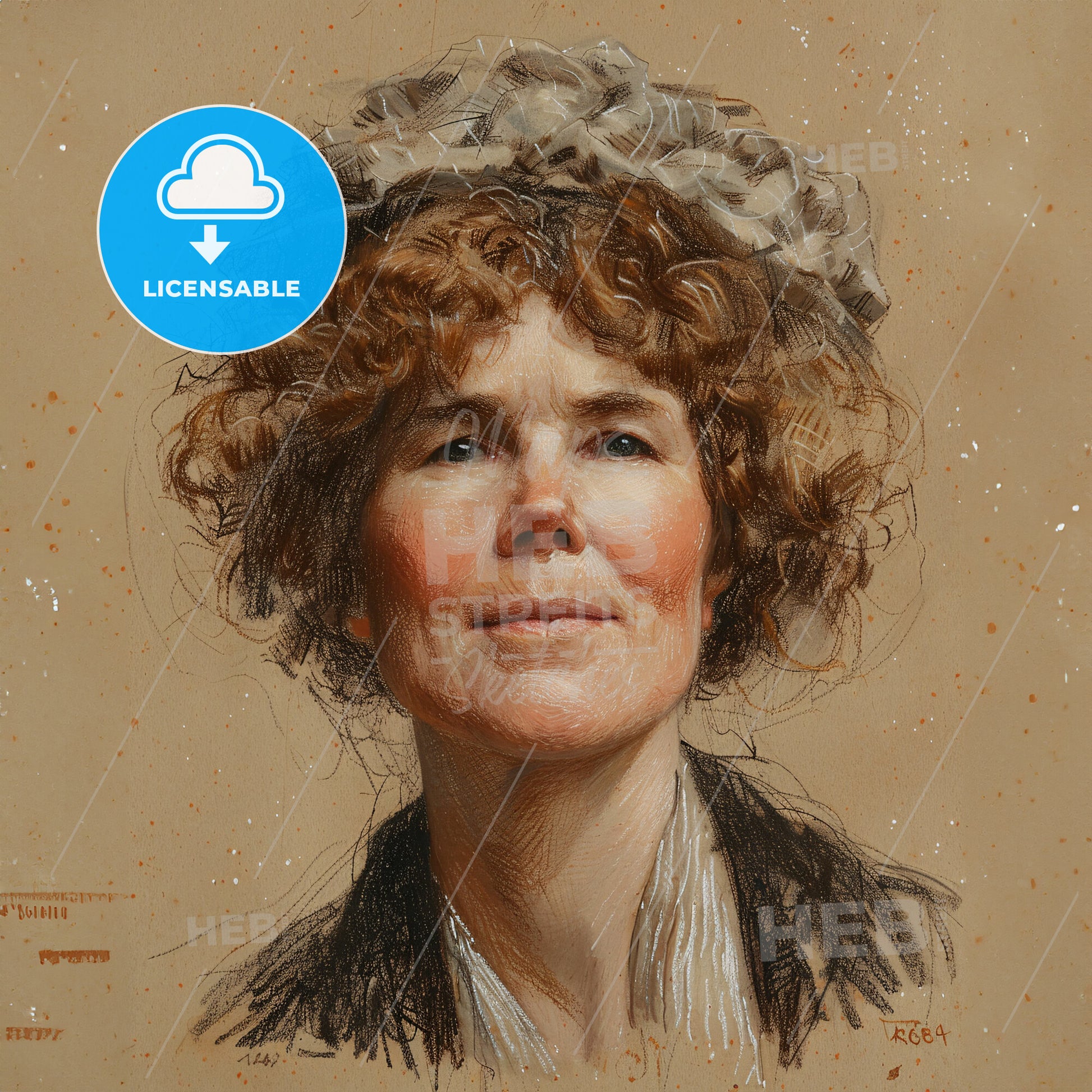 Gertrude Bell, 1868 - 1926, British archaeologist and writer - A Woman With Curly Hair And A Hat