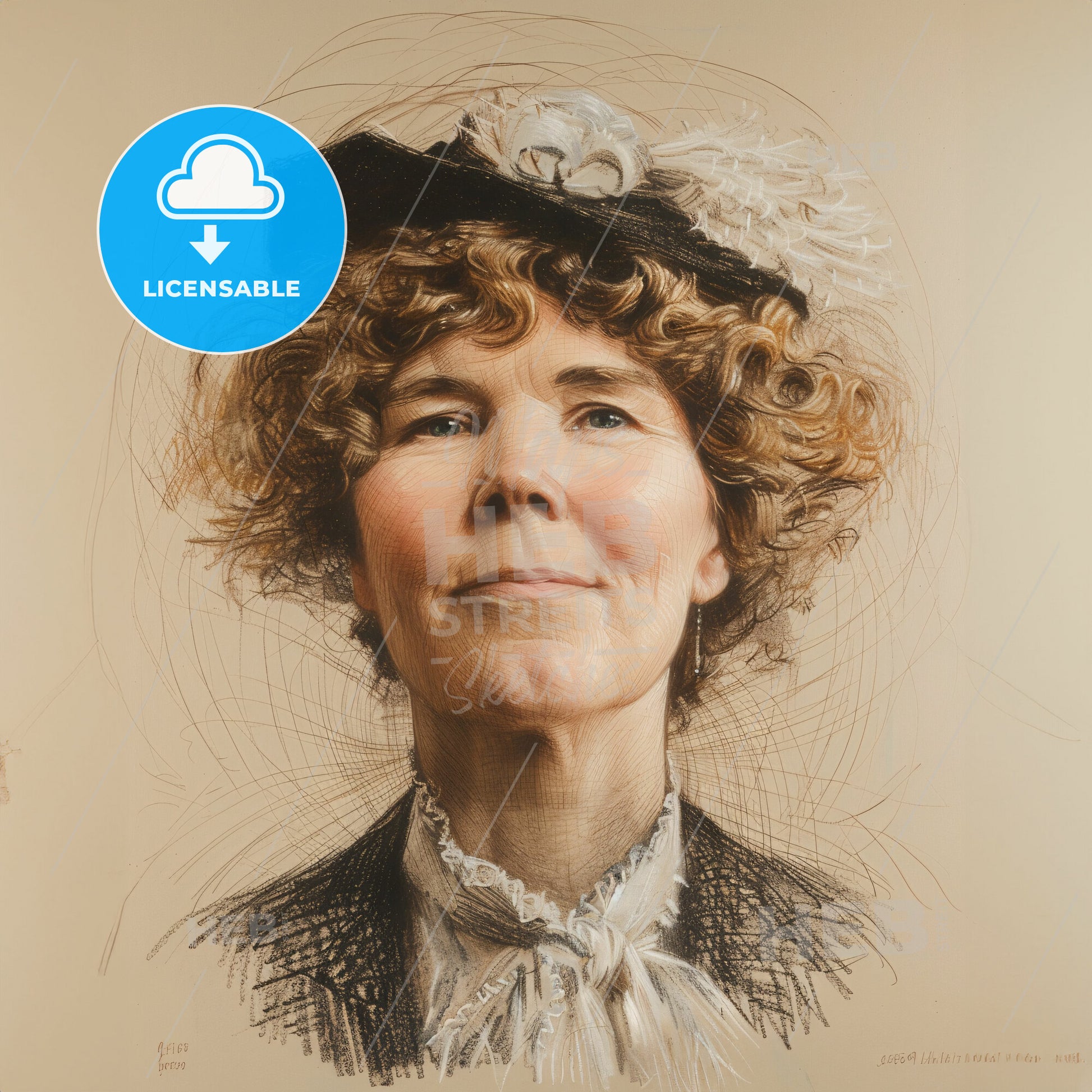 Gertrude Bell, 1868 - 1926, British archaeologist and writer - A Woman With Curly Hair Wearing A Hat