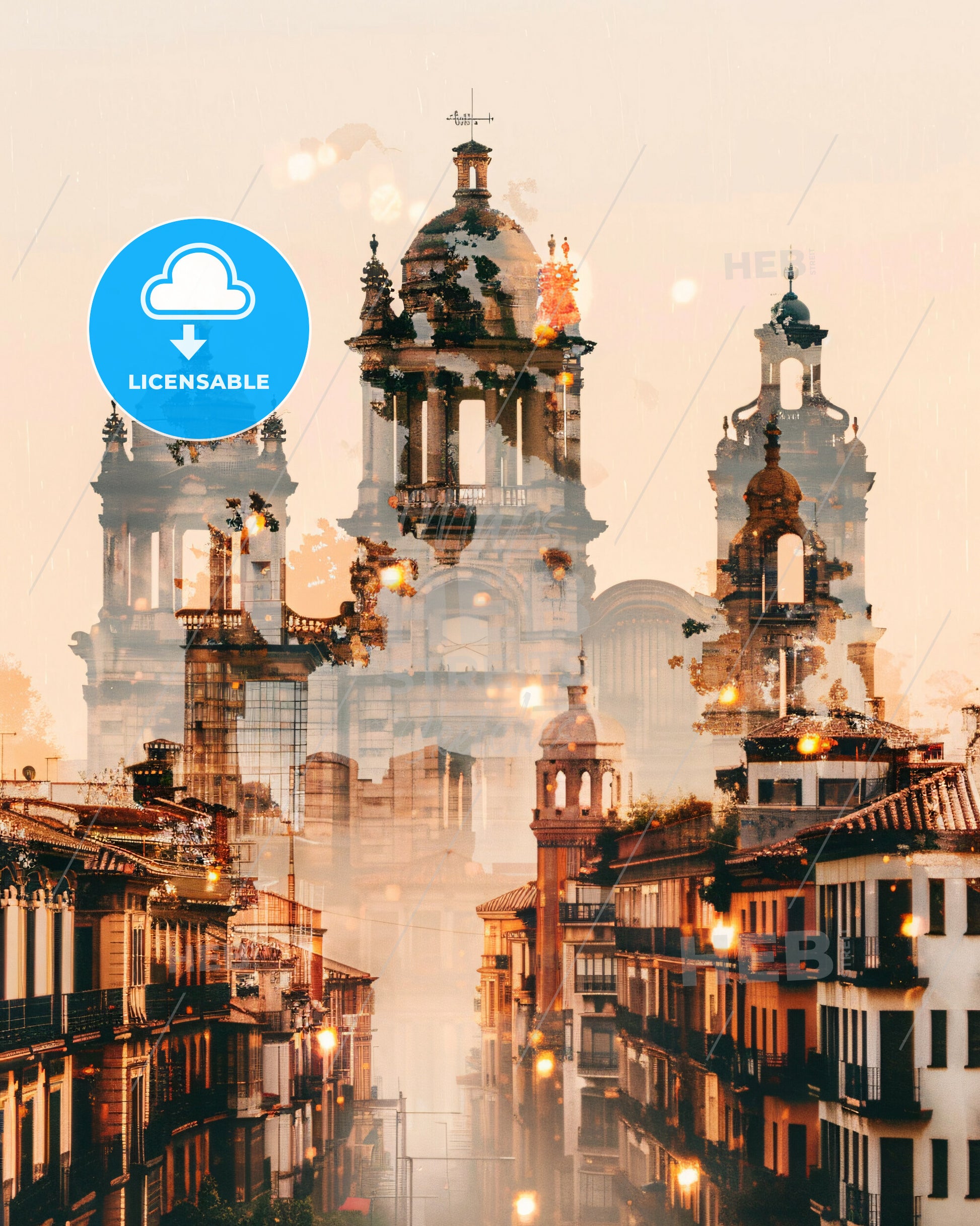 Getafe Skyline Radiant Heritage Poster - A city with many buildings