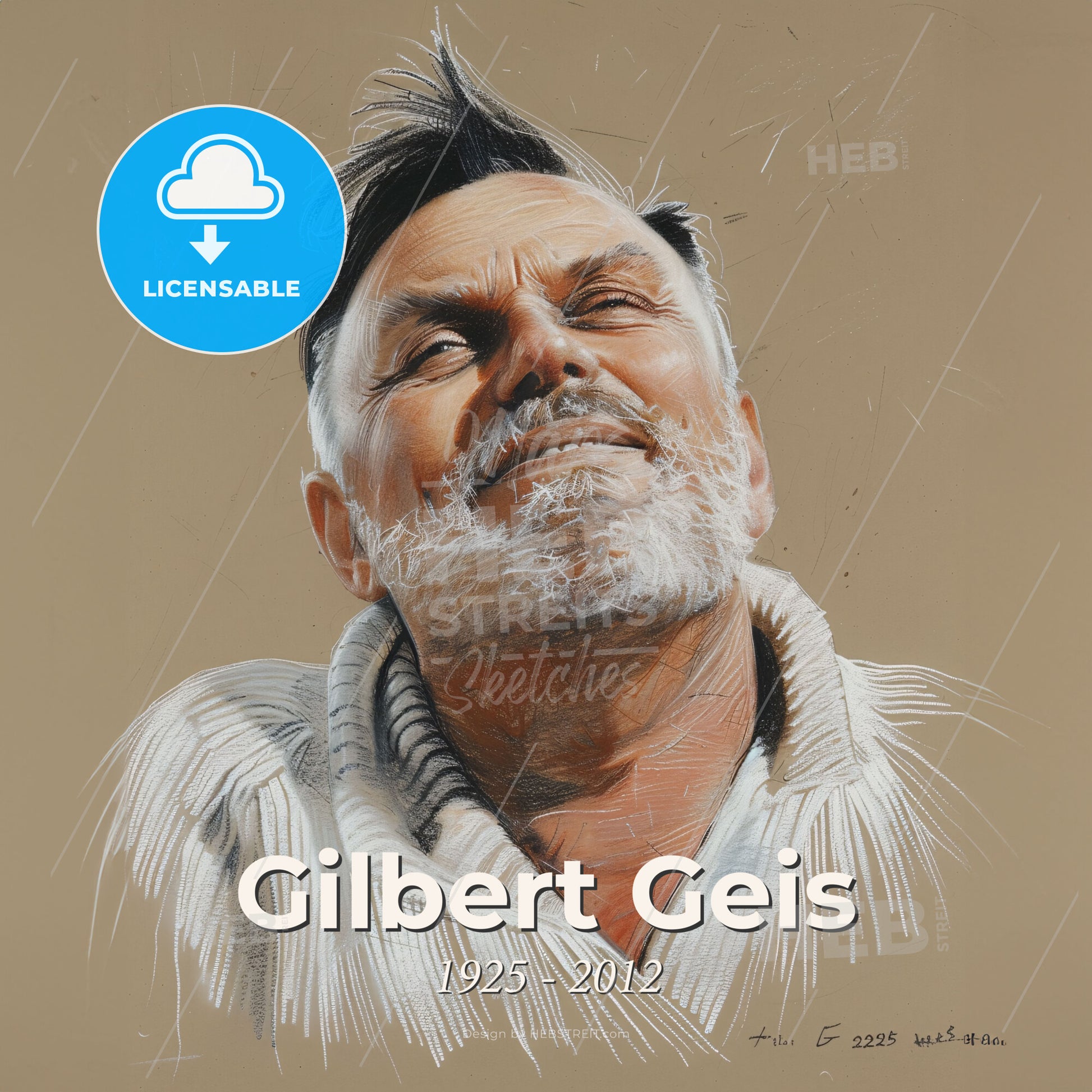 Gilbert Geis, 1925 - 2012, American criminologist - A Man With Beard And Mustache Print Template