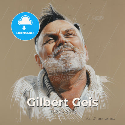 Gilbert Geis, 1925 - 2012, American criminologist - A Man With Beard And Mustache Print Template