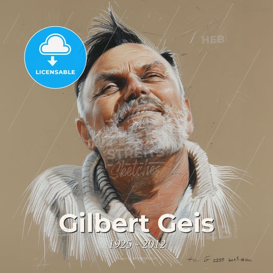 Gilbert Geis, 1925 - 2012, American criminologist - A Man With Beard And Mustache Print Template