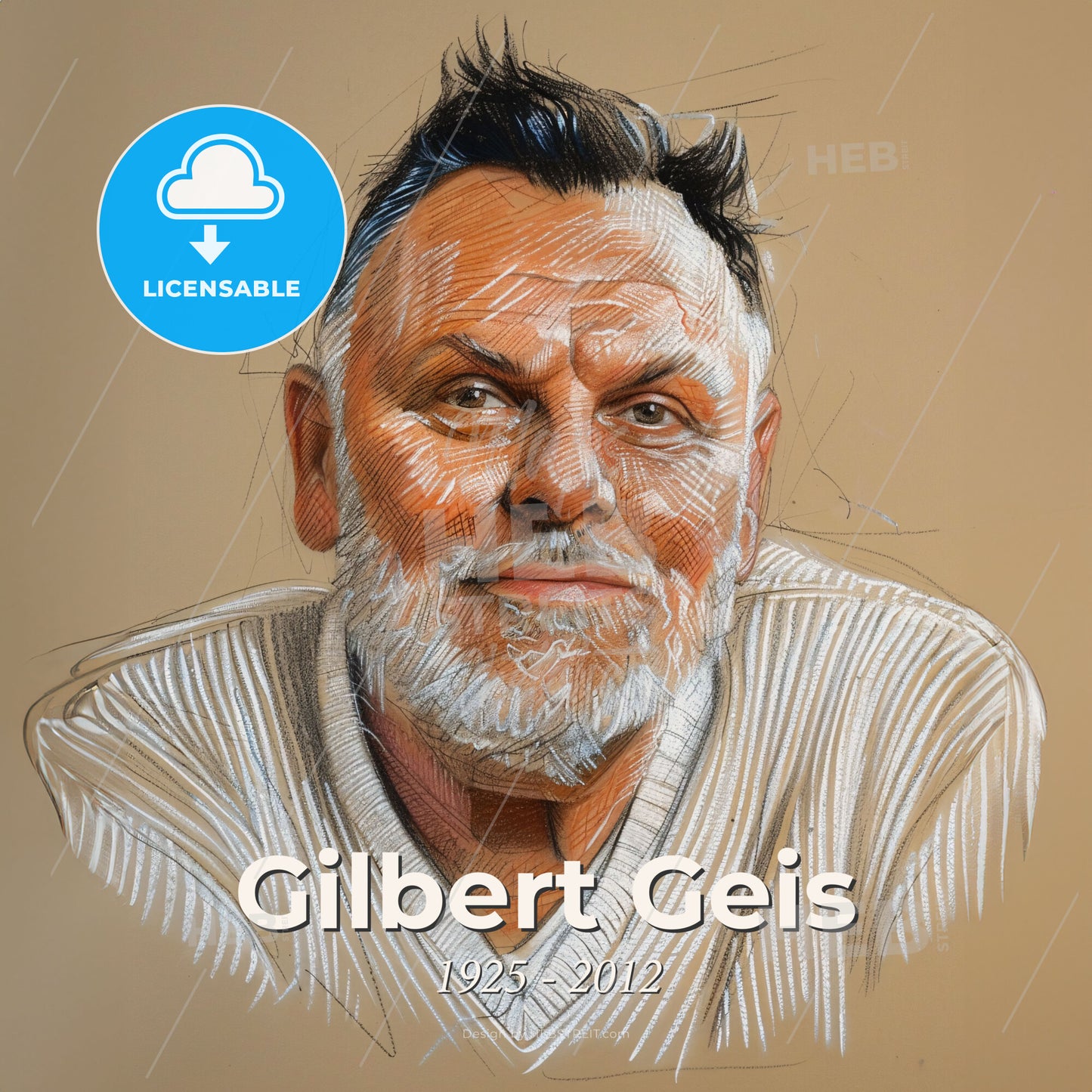 Gilbert Geis, 1925 - 2012, American criminologist - A Drawing Of A Man Print Template