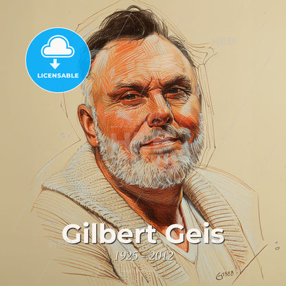 Gilbert Geis, 1925 - 2012, American criminologist - A Drawing Of A Man Print Template