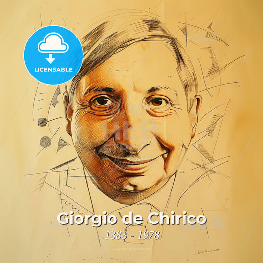 Giorgio de Chirico, 1888 - 1978, Italian surrealist painter - A Drawing Of A Man Print Template