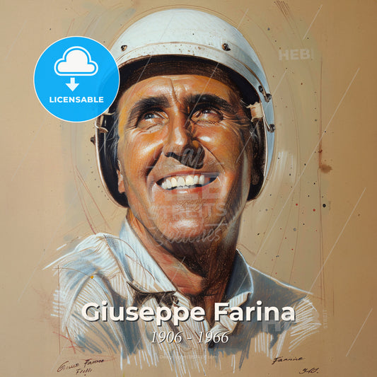 Giuseppe Farina, 1906 - 1966, Italian racing driver - A Man Wearing A Helmet Print Template