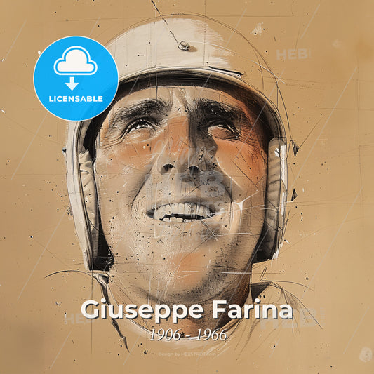 Giuseppe Farina, 1906 - 1966, Italian racing driver - A Man Wearing A Helmet Print Template