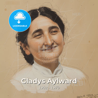 Gladys Aylward, 1902 - 1970, British missionary - A Drawing Of A Woman Smiling Print Template