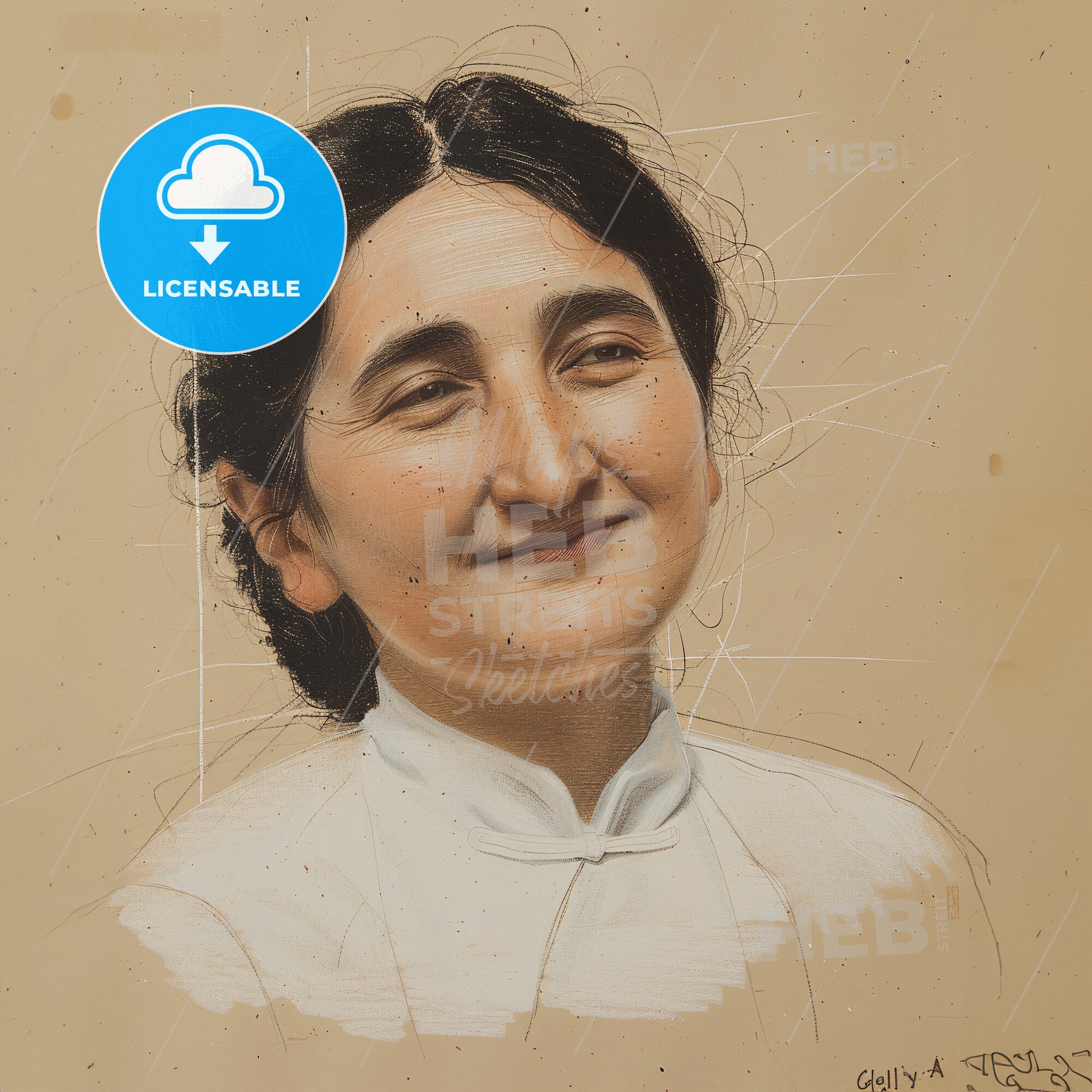 Gladys Aylward, 1902 - 1970, British missionary - A Drawing Of A Woman Smiling