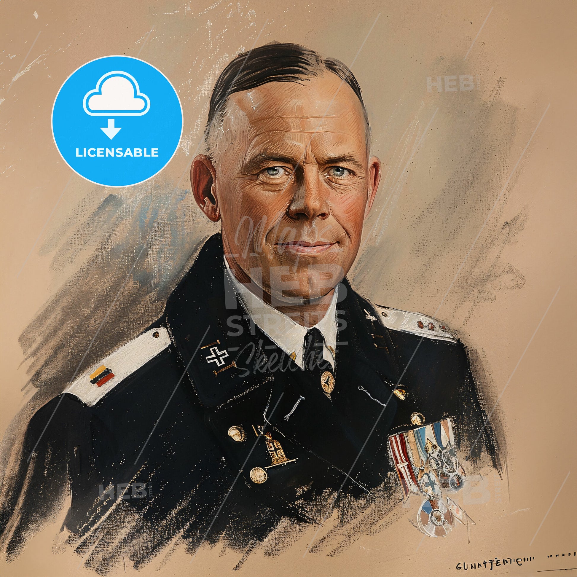 Günther Lütjens, 1889 - 1941, German Admiral - A Portrait Of A Man In A Military Uniform
