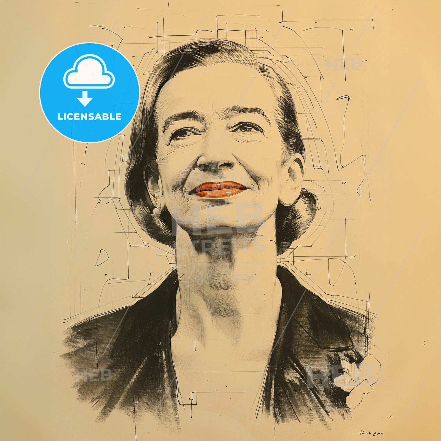 Grace Hopper, 1906 - 1992, American computer scientist - A Woman With Red Lipstick Smiling