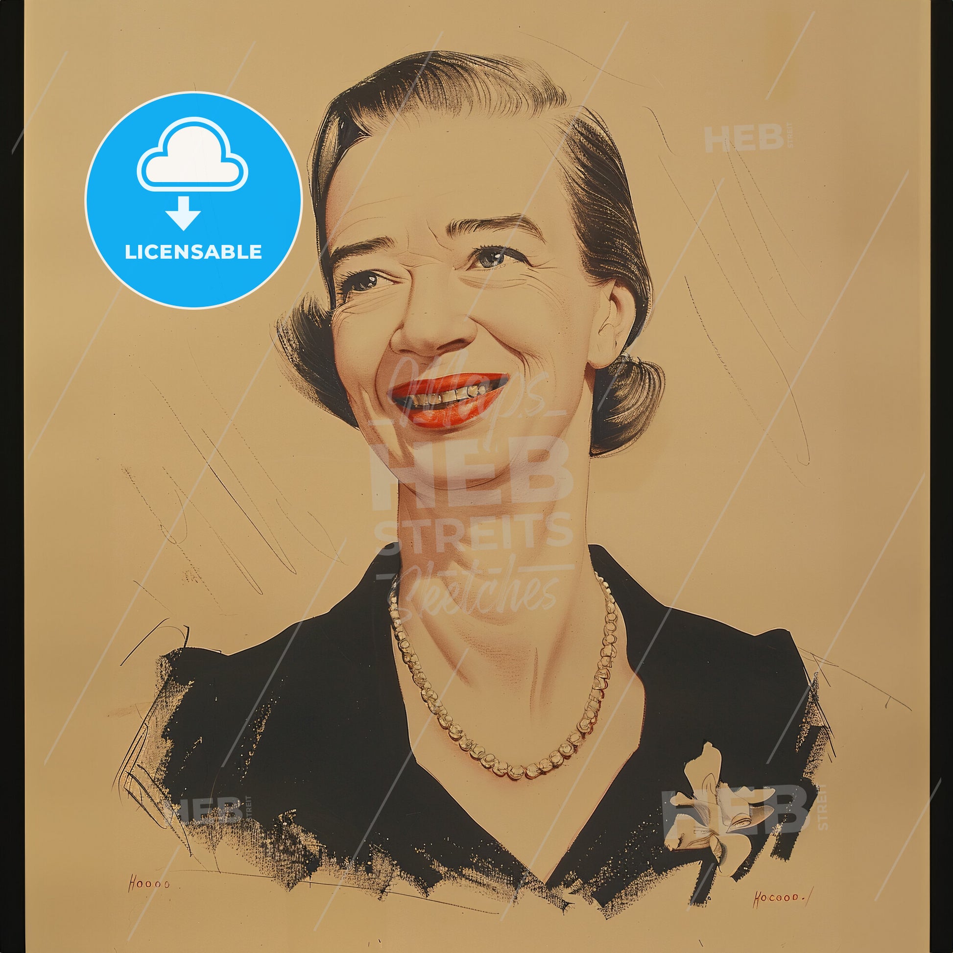Grace Hopper, 1906 - 1992, American computer scientist - A Woman Smiling With A Necklace