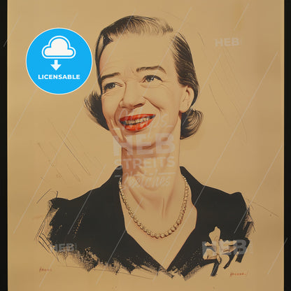 Grace Hopper, 1906 - 1992, American computer scientist - A Woman Smiling With A Necklace