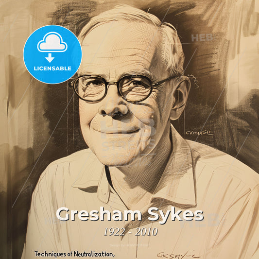 Gresham Sykes, 1922 - 2010, American criminologist - A Man Wearing Glasses And Smiling Print Template