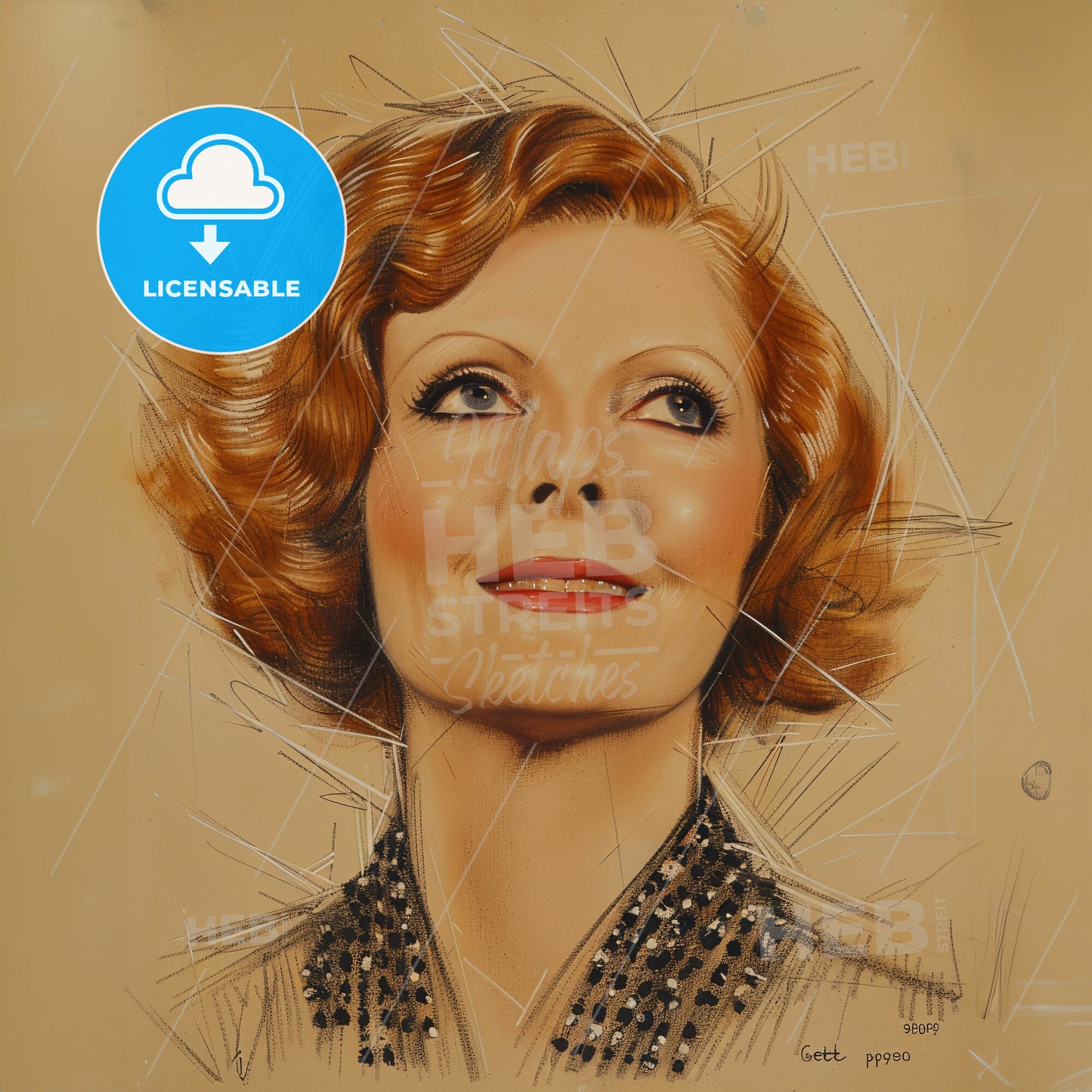 Greta Garbo, 1905 - 1990, Swedish-American actress - A Drawing Of A Woman