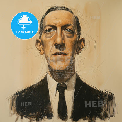 H.P. Lovecraft, 1890 - 1937, American writer - A Man In A Suit And Tie