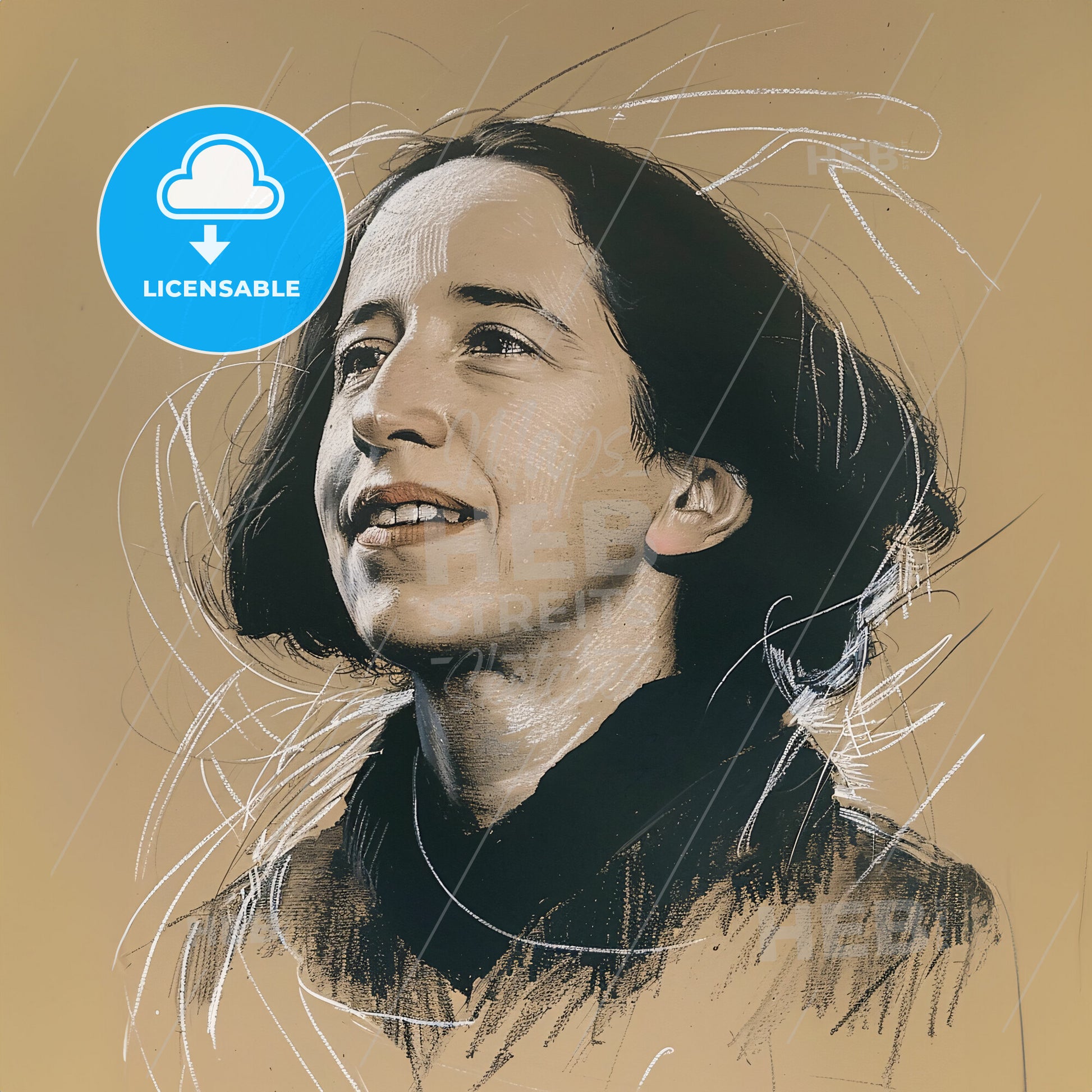 Hannah Arendt, 1906 - 1975, German-American philosopher and educator - A Drawing Of A Woman