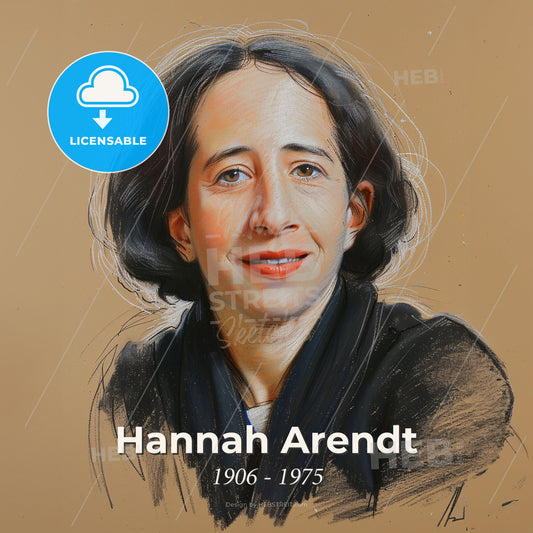 Hannah Arendt, 1906 - 1975, German-American philosopher and educator - A Woman With Dark Hair Wearing A Black Jacket Print Template
