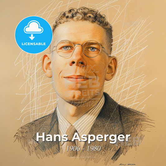 Hans Asperger, 1906 - 1980, Austrian pediatrician - A Man Wearing Glasses And A Suit Print Template