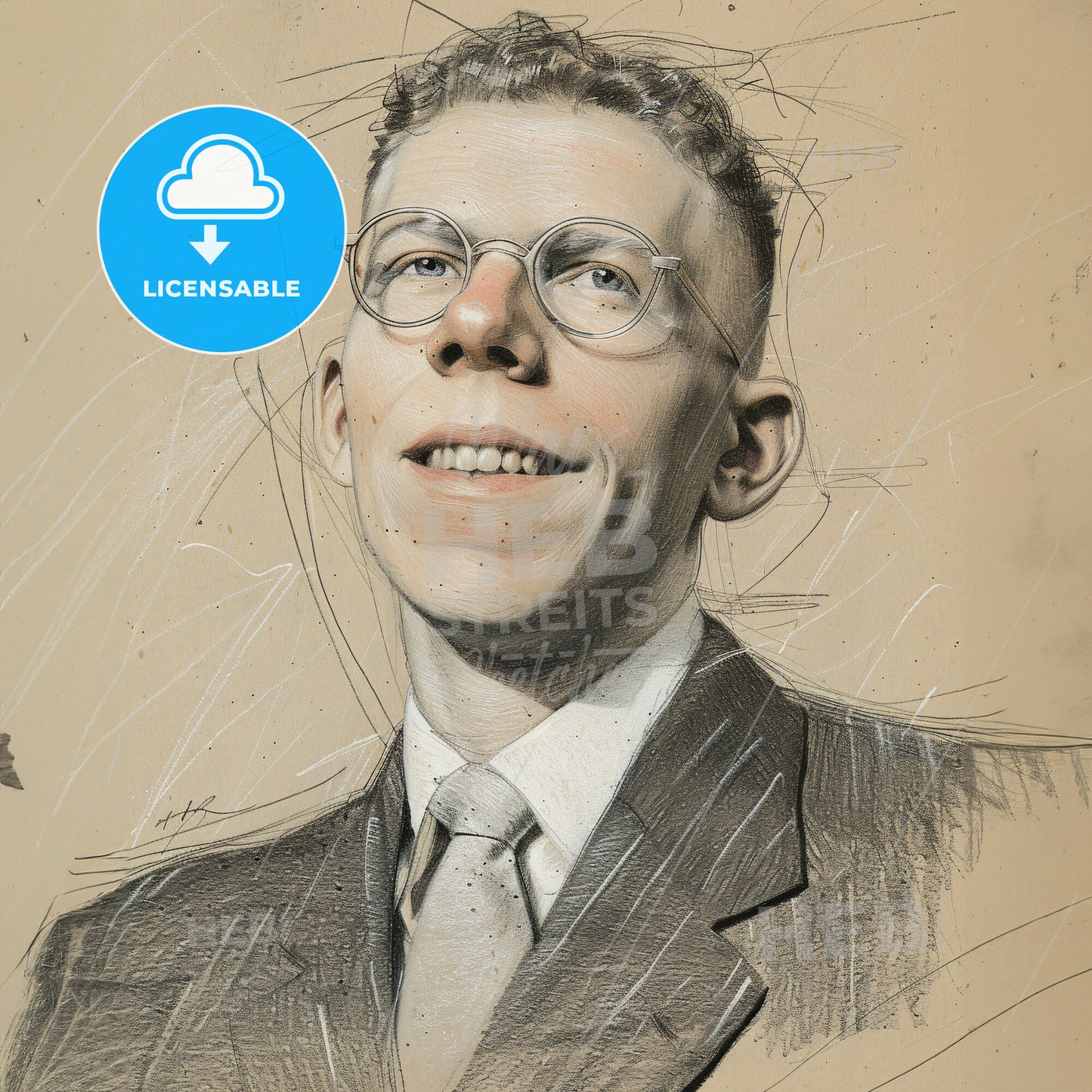 Hans Asperger, 1906 - 1980, Austrian pediatrician - A Drawing Of A Man Wearing Glasses