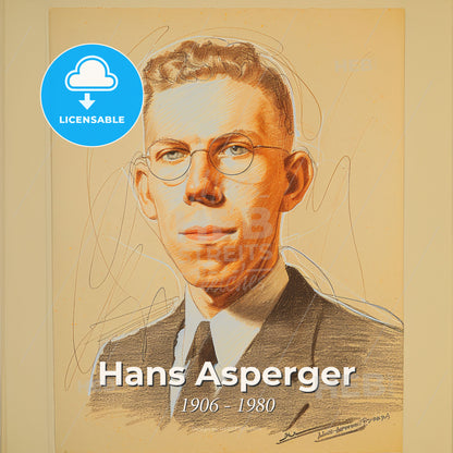 Hans Asperger, 1906 - 1980, Austrian pediatrician - A Portrait Of A Man In Glasses Print Template