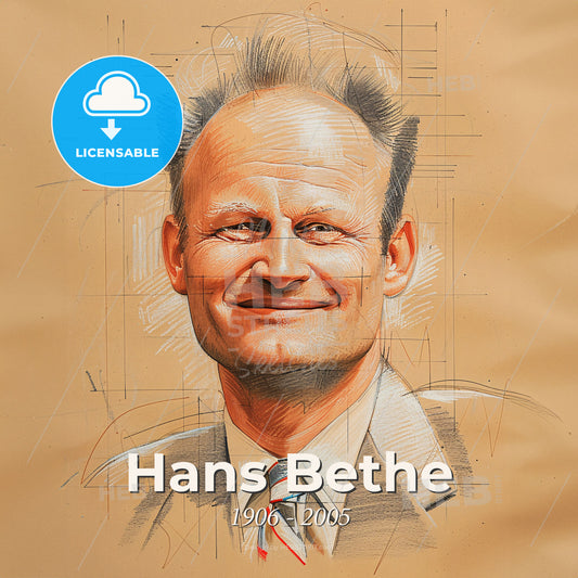 Hans Bethe, 1906 - 2005, German-American physicist - A Drawing Of A Man Print Template