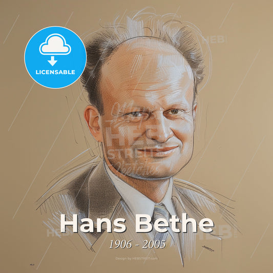 Hans Bethe, 1906 - 2005, German-American physicist - A Drawing Of A Man Print Template