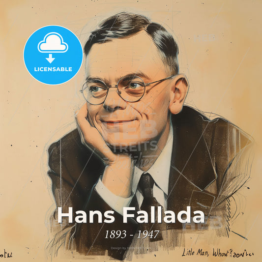 Hans Fallada, 1893 - 1947, German writer - A Man In A Suit And Tie Print Template