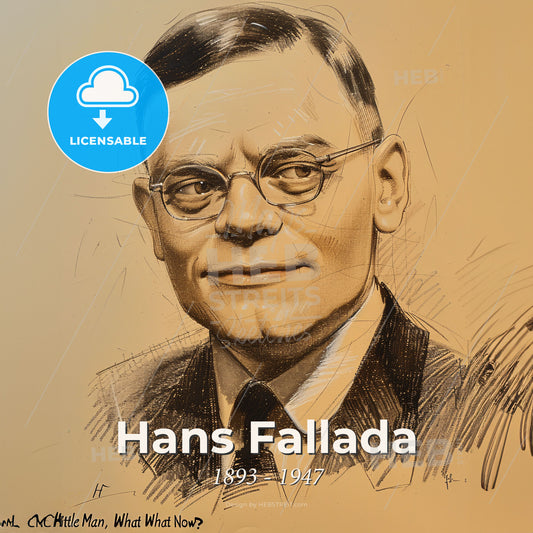 Hans Fallada, 1893 - 1947, German writer - A Drawing Of A Man Wearing Glasses Print Template