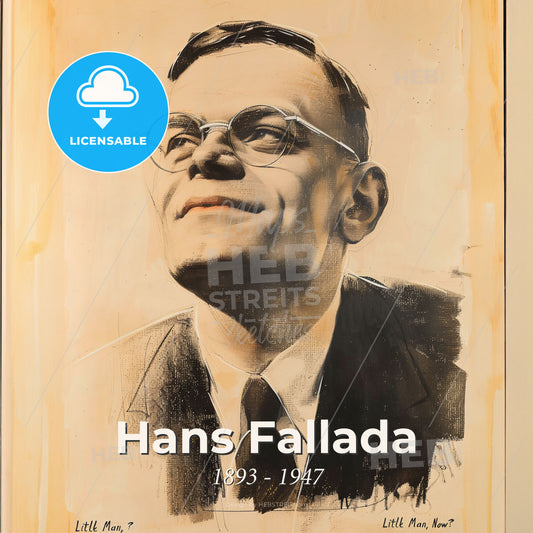 Hans Fallada, 1893 - 1947, German writer - A Man Wearing Glasses And A Suit Print Template