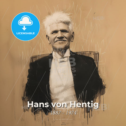 Hans von Hentig, 1887 - 1974, German criminologist - A Drawing Of A Man Print Template