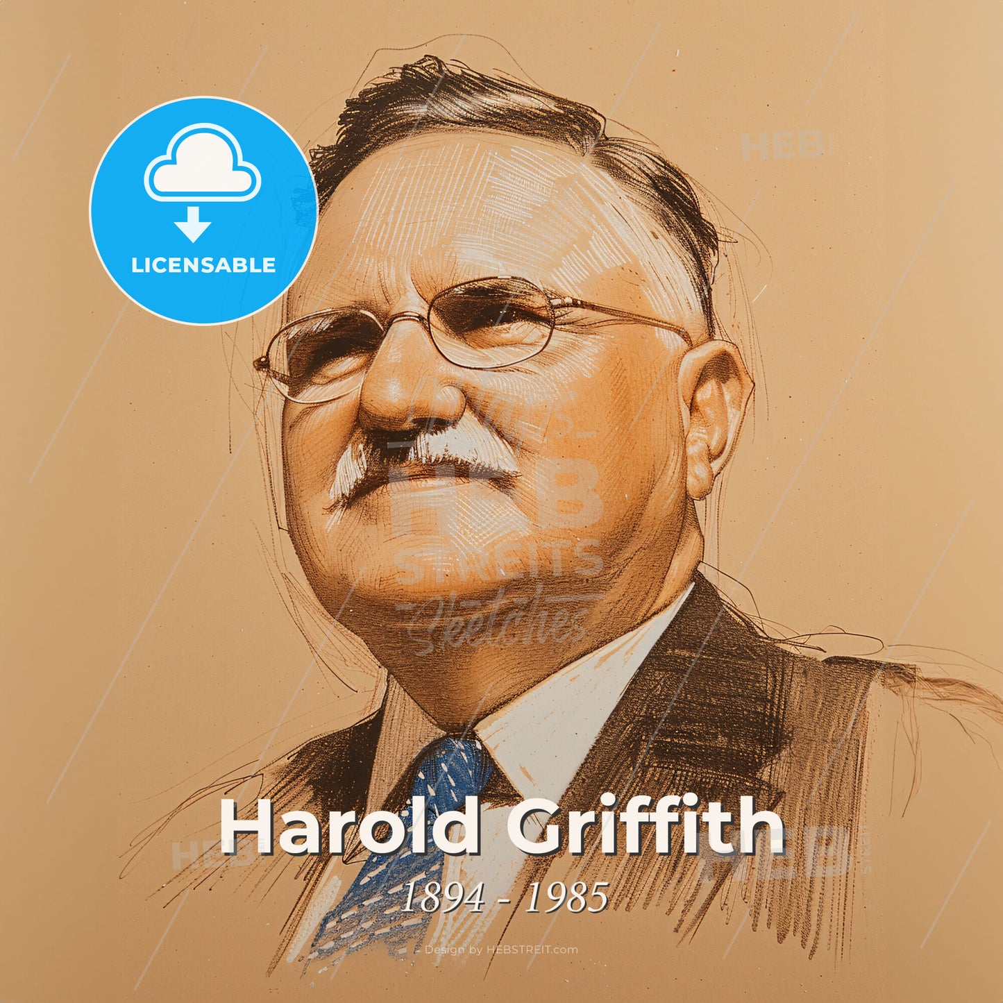 Harold Griffith, 1894 - 1985, Canadian anesthesiologist - A Man Wearing Glasses And A Suit Print Template