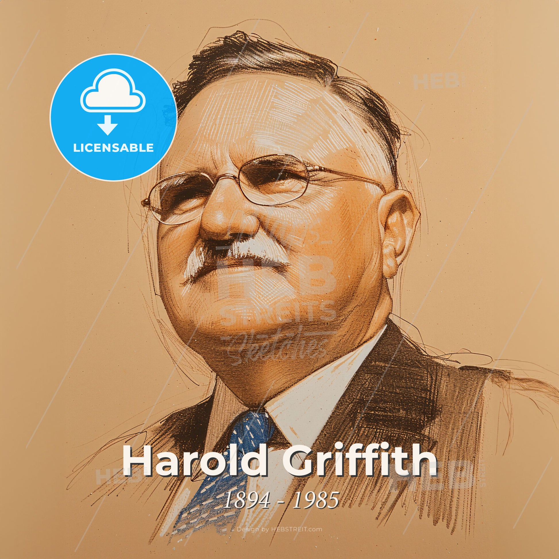 Harold Griffith, 1894 - 1985, Canadian anesthesiologist - A Man Wearing Glasses And A Suit Print Template