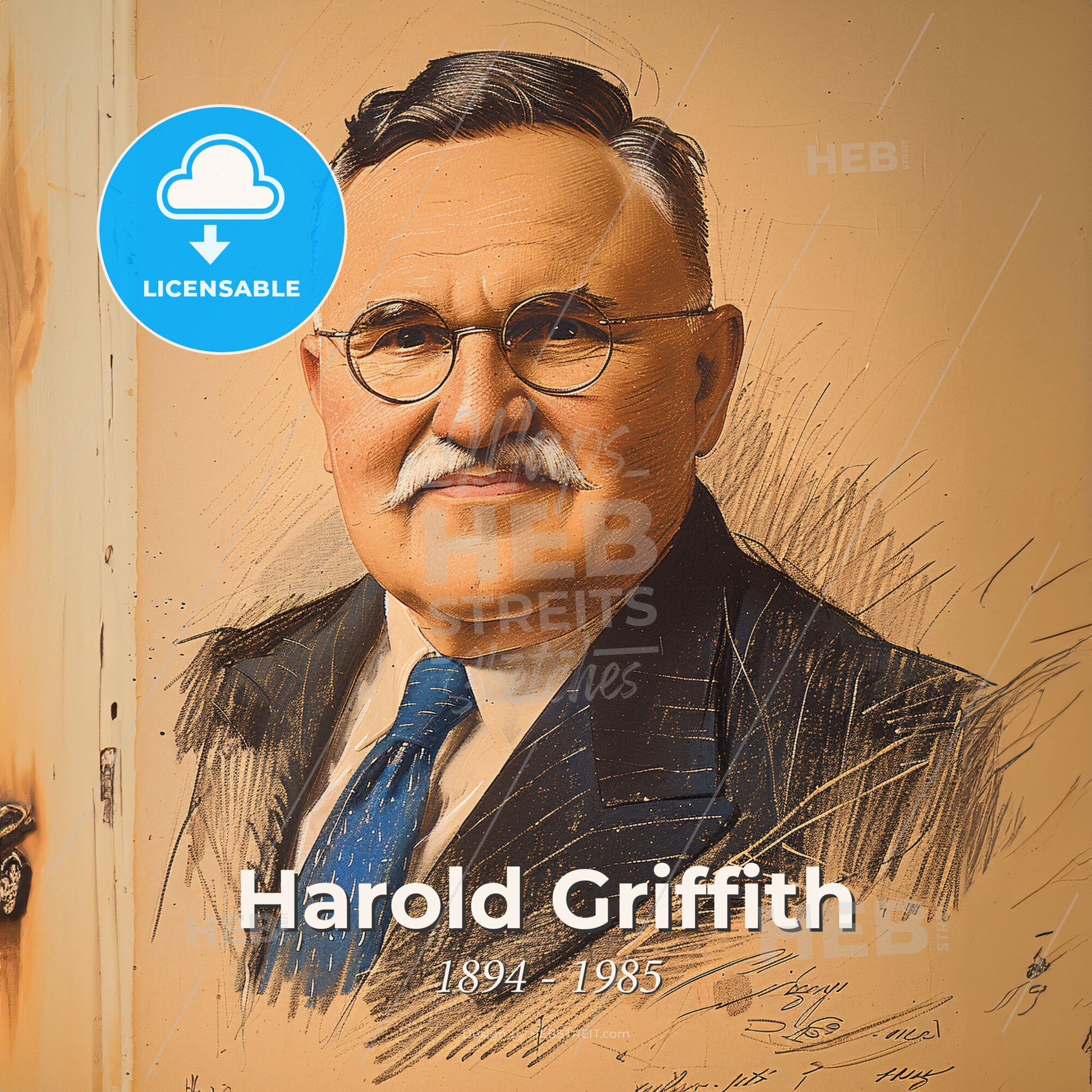 Harold Griffith, 1894 - 1985, Canadian anesthesiologist - A Man In A Suit And Tie Print Template