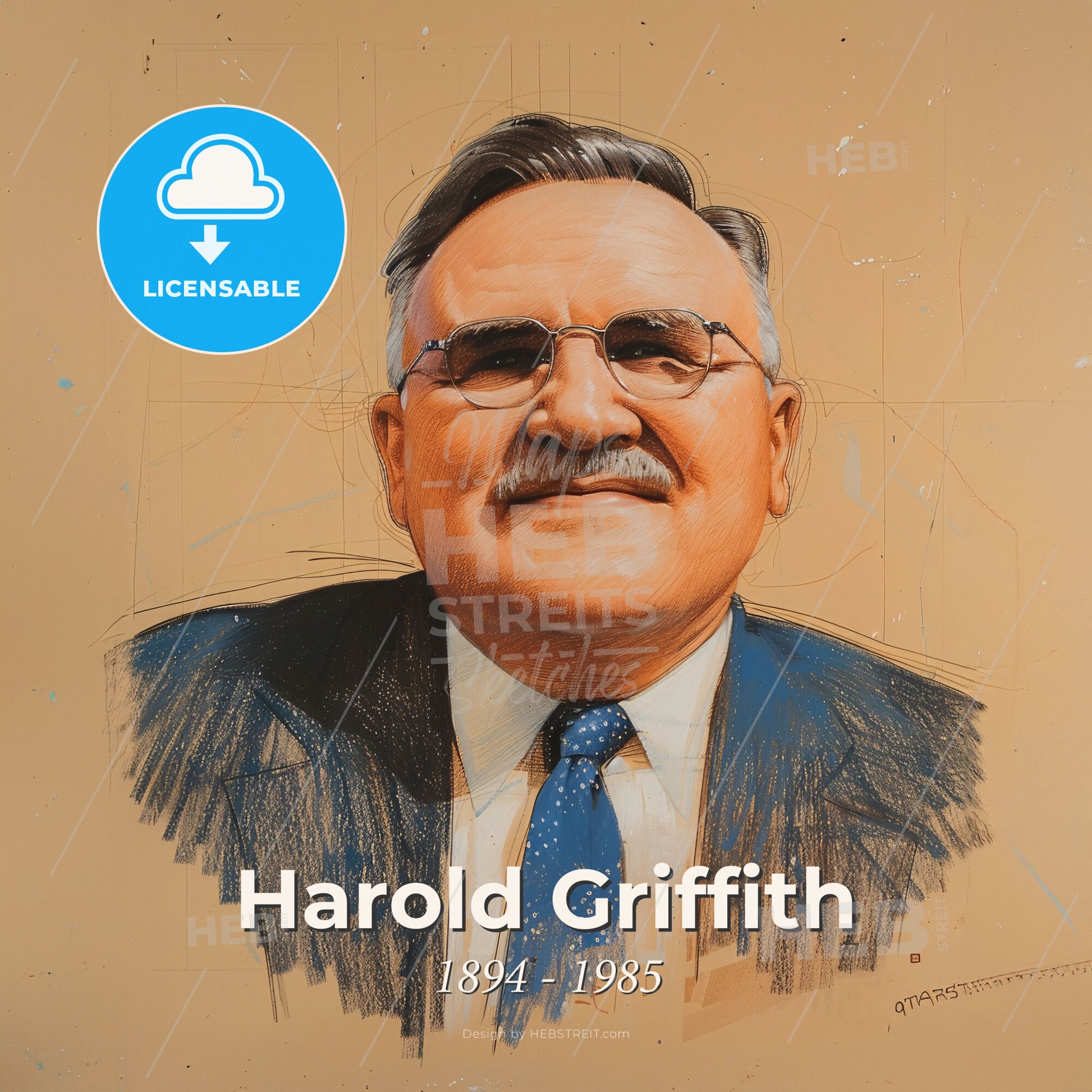 Harold Griffith, 1894 - 1985, Canadian anesthesiologist - A Man Wearing Glasses And A Suit Print Template