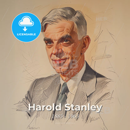 Harold Stanley, 1885 - 1963, American investment banker - A Man In A Suit And Tie Print Template
