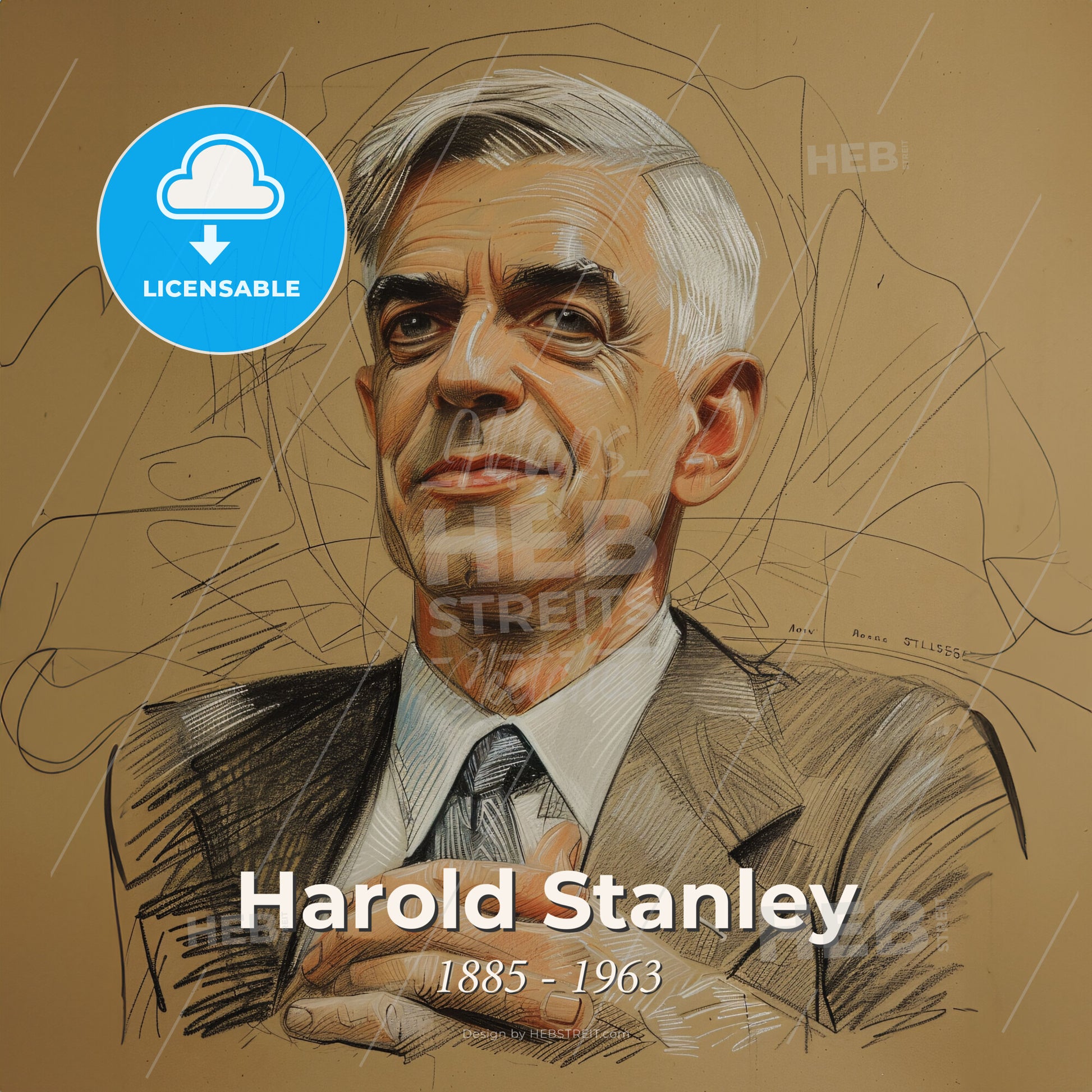 Harold Stanley, 1885 - 1963, American investment banker - A Drawing Of A Man Print Template