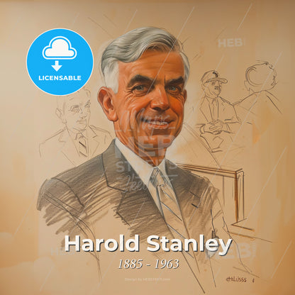Harold Stanley, 1885 - 1963, American investment banker - A Drawing Of A Man Print Template