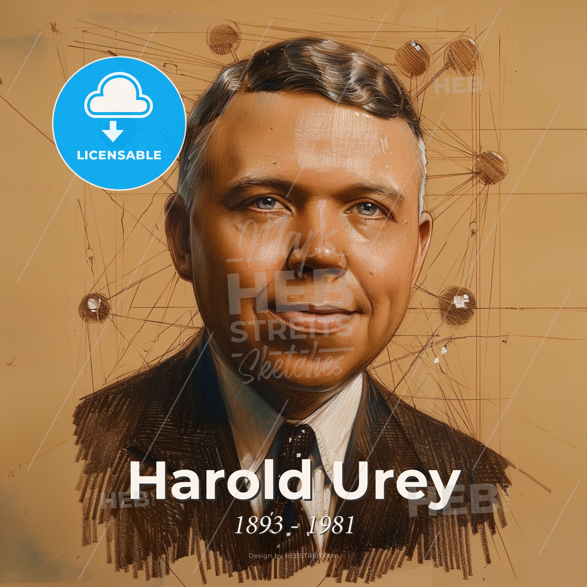 Harold Urey, 1893 - 1981, American chemist - A Man In A Suit And Tie Print Template