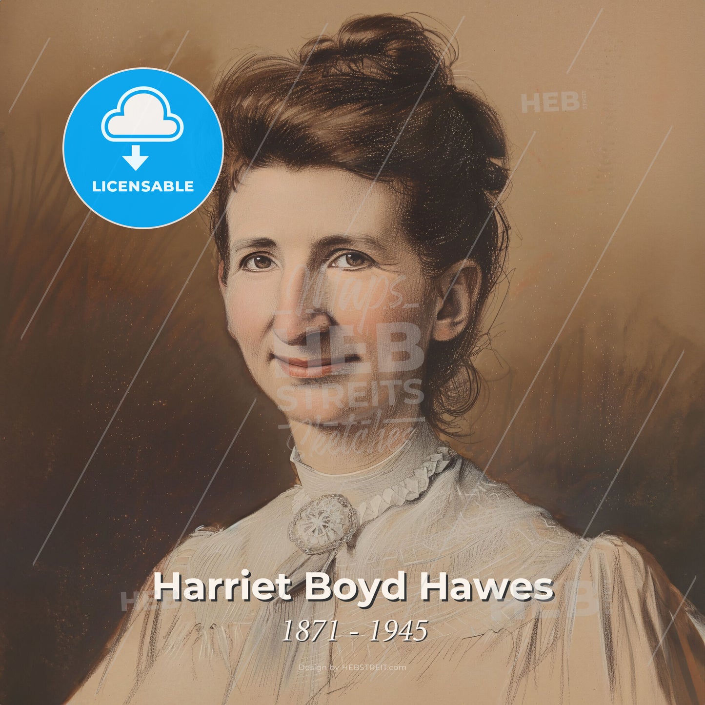 Harriet Boyd Hawes, 1871 - 1945, American archaeologist - A Woman In A White Blouse Print Template