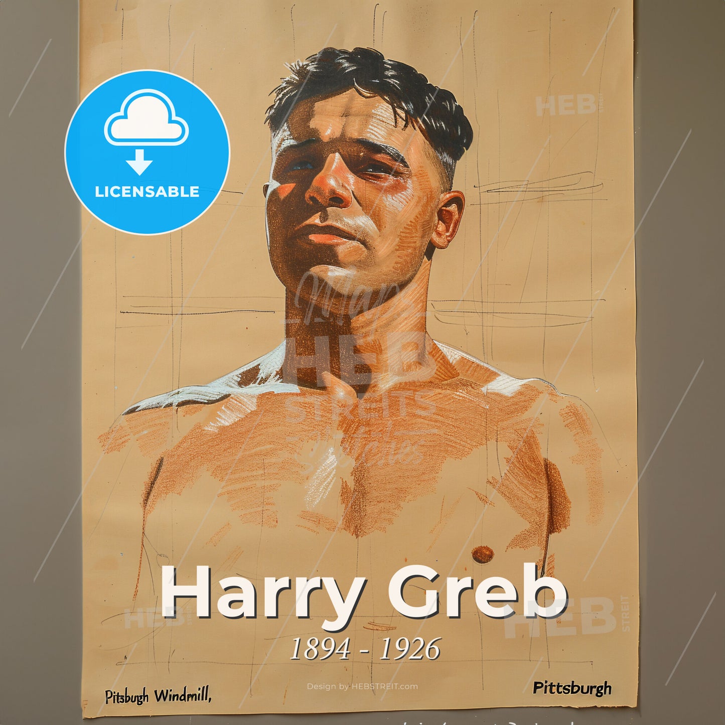 Harry Greb, 1894 - 1926, American middleweight boxer - A Poster Of A Man Print Template