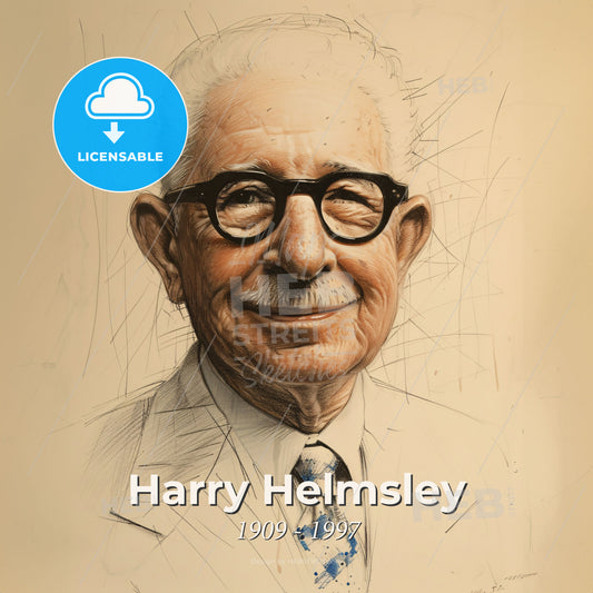 Harry Helmsley, 1909 - 1997, American real estate developer - A Man Wearing Glasses And A Suit Print Template