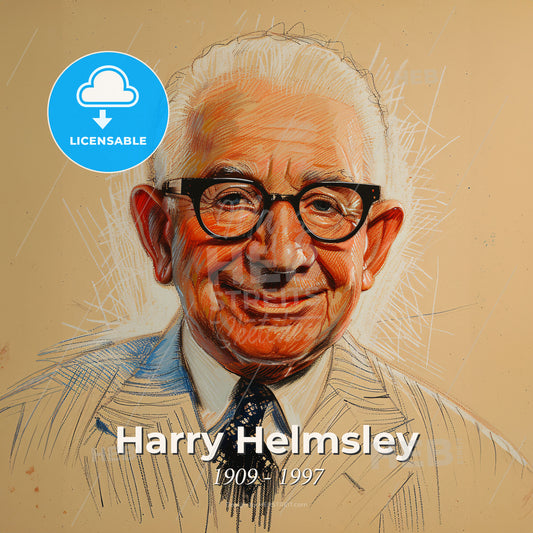 Harry Helmsley, 1909 - 1997, American real estate developer - A Man Wearing Glasses And A Suit Print Template
