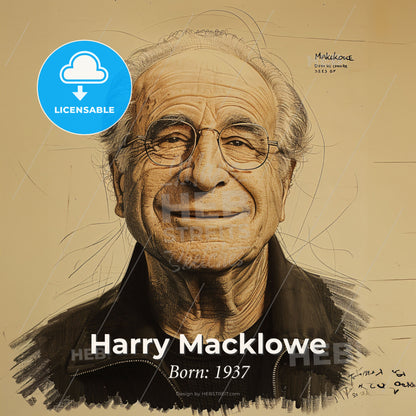 Harry Macklowe, Born: 1937, American real estate developer - A Man With Glasses Smiling With Old Tuscaloosa County Jail In The Background Print Template